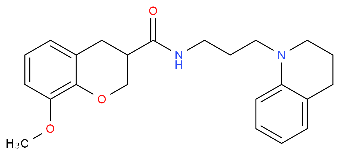 N-[3-(3,4-dihydroquinolin-1(2H)-yl)propyl]-8-methoxychromane-3-carboxamide_分子结构_CAS_)
