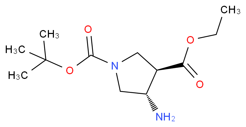 Rel-(3R,4S)-1-tert-Butyl 3-ethyl-4-aminopyrrolidine-1,3-dicarboxylate_分子结构_CAS_362489-56-3)