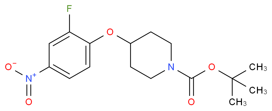 tert-Butyl 4-(2-fluoro-4-nitrophenoxy)piperidine-1-carboxylate_分子结构_CAS_250371-88-1)