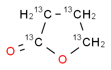 γ-丁内酯-13C4_分子结构_CAS_848486-92-0)