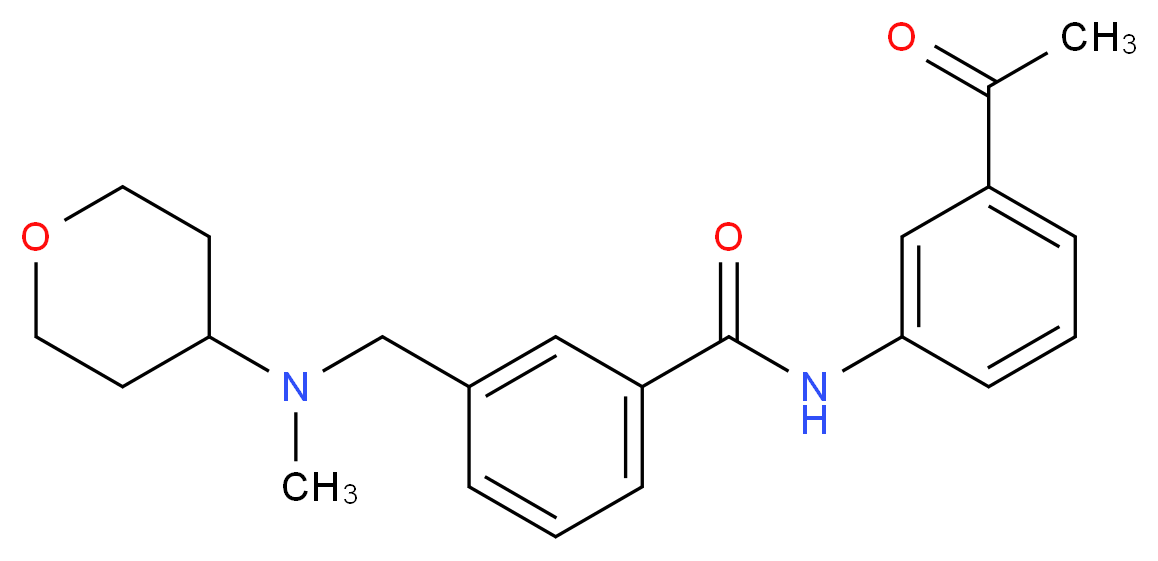 N-(3-acetylphenyl)-3-{[methyl(tetrahydro-2H-pyran-4-yl)amino]methyl}benzamide_分子结构_CAS_)