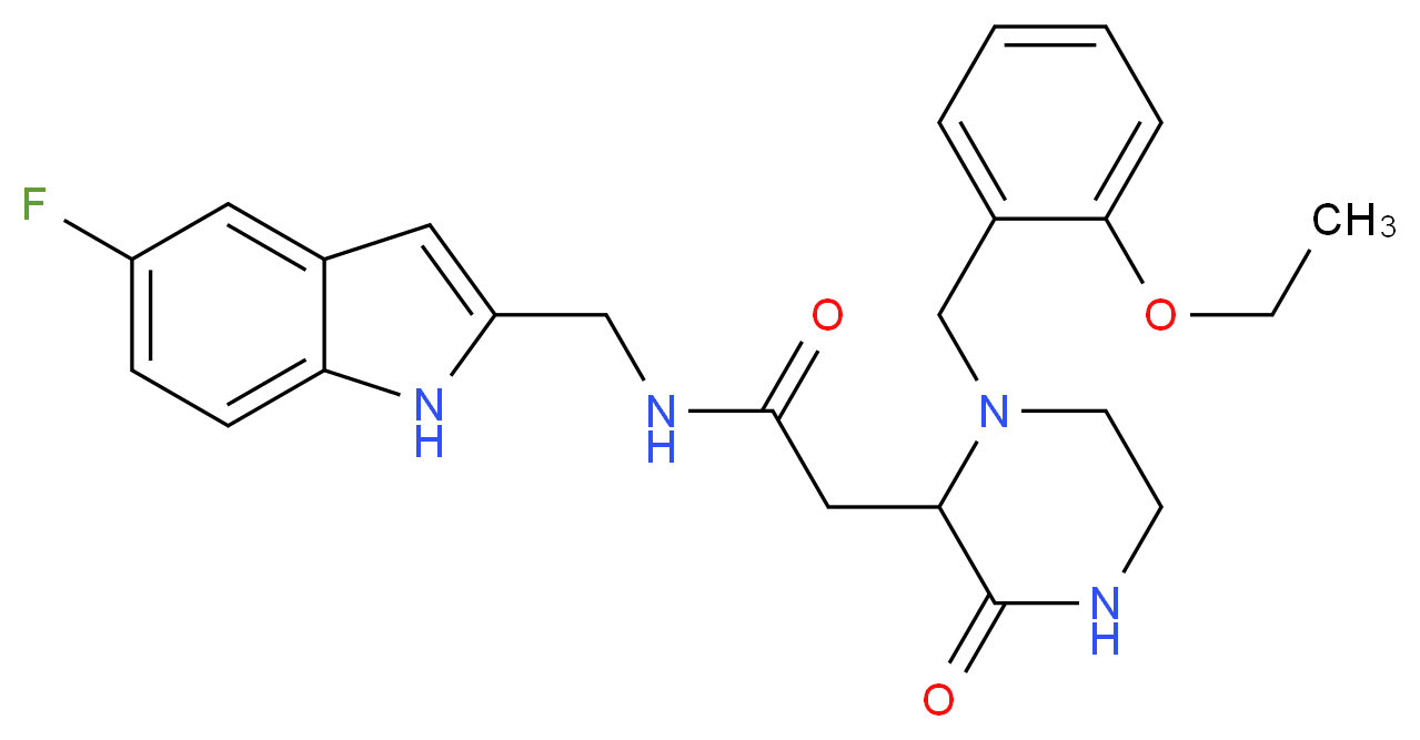 2-[1-(2-ethoxybenzyl)-3-oxo-2-piperazinyl]-N-[(5-fluoro-1H-indol-2-yl)methyl]acetamide_分子结构_CAS_)