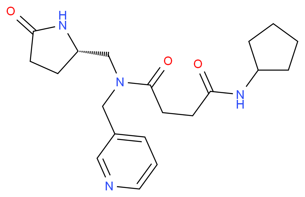 N'-cyclopentyl-N-{[(2S)-5-oxopyrrolidin-2-yl]methyl}-N-(pyridin-3-ylmethyl)succinamide_分子结构_CAS_)