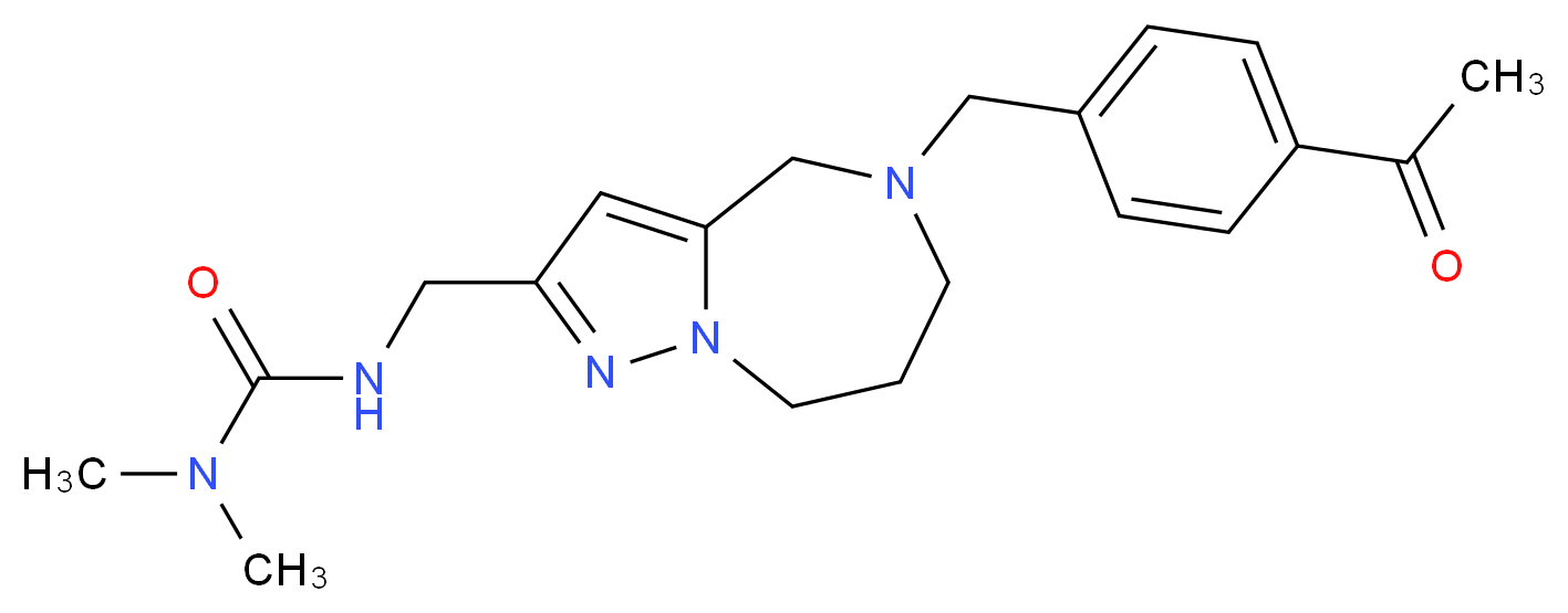 N'-{[5-(4-acetylbenzyl)-5,6,7,8-tetrahydro-4H-pyrazolo[1,5-a][1,4]diazepin-2-yl]methyl}-N,N-dimethylurea_分子结构_CAS_)