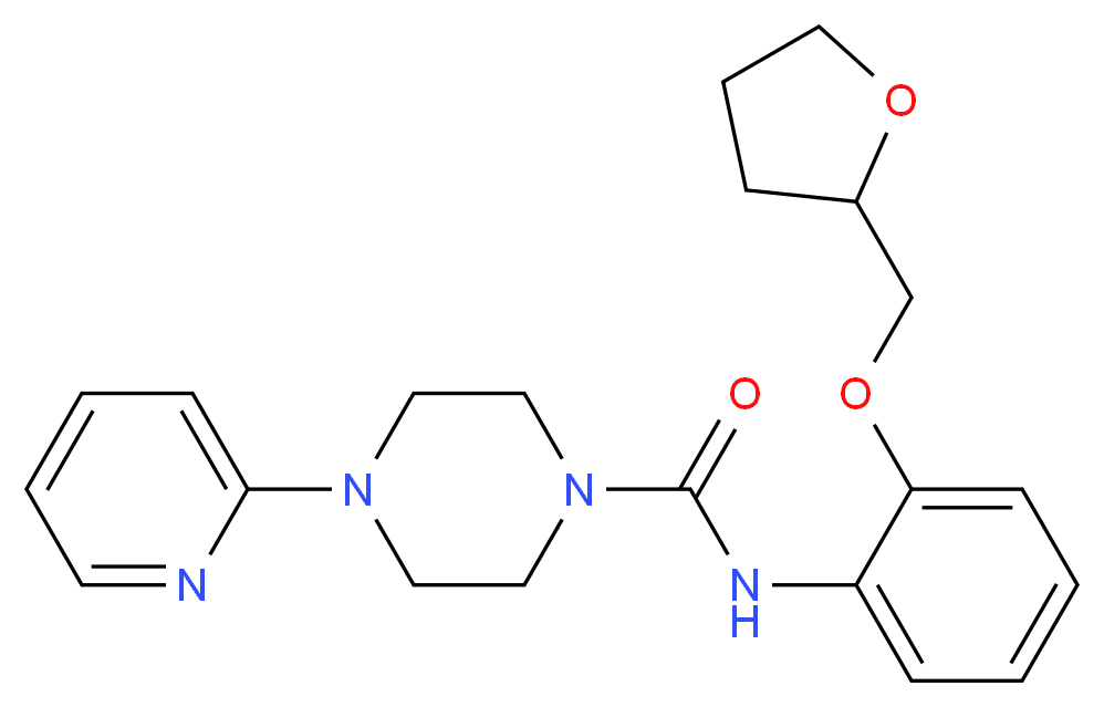 4-pyridin-2-yl-N-[2-(tetrahydrofuran-2-ylmethoxy)phenyl]piperazine-1-carboxamide_分子结构_CAS_)