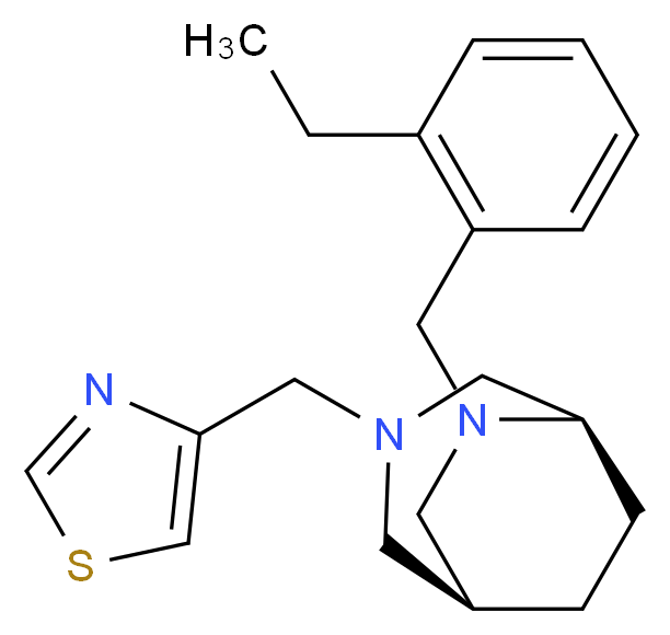 (1S*,5R*)-6-(2-ethylbenzyl)-3-(1,3-thiazol-4-ylmethyl)-3,6-diazabicyclo[3.2.2]nonane_分子结构_CAS_)