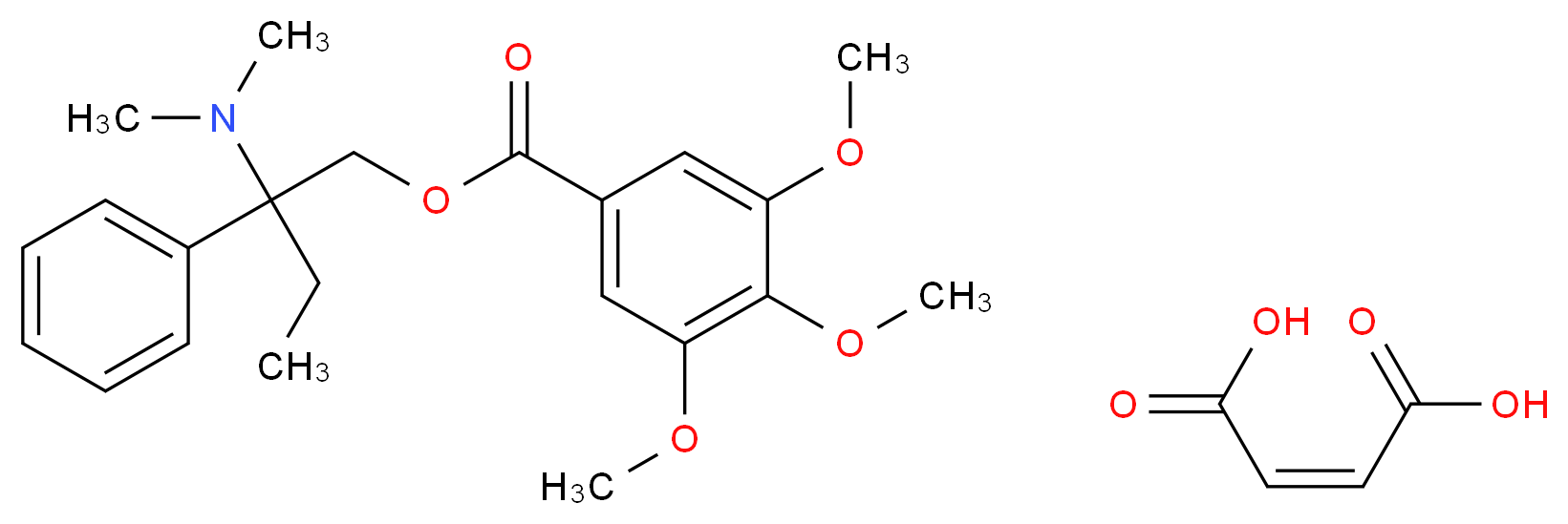 (2Z)-but-2-enedioic acid 2-(dimethylamino)-2-phenylbutyl 3,4,5-trimethoxybenzoate_分子结构_CAS_34140-59-5