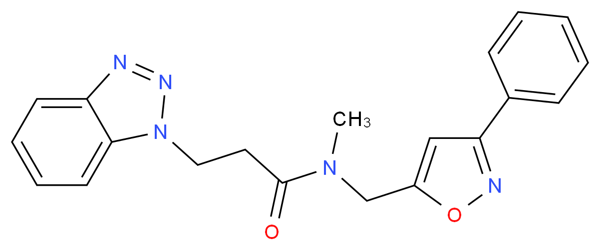 3-(1H-1,2,3-benzotriazol-1-yl)-N-methyl-N-[(3-phenyl-5-isoxazolyl)methyl]propanamide_分子结构_CAS_)