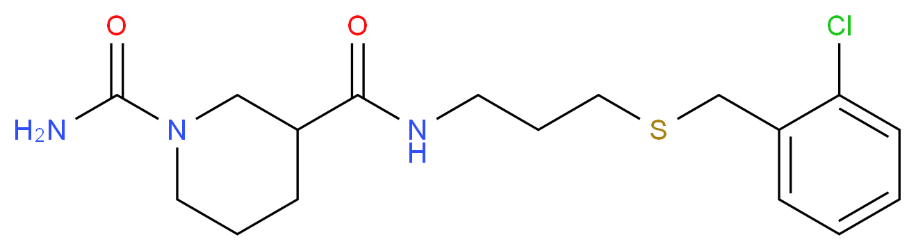 N~3~-{3-[(2-chlorobenzyl)thio]propyl}-1,3-piperidinedicarboxamide_分子结构_CAS_)