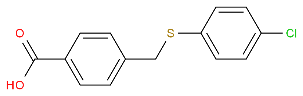 4-{[(4-chlorophenyl)sulfanyl]methyl}benzoic acid_分子结构_CAS_88382-51-8