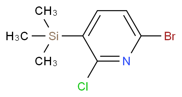 6-bromo-2-chloro-3-(trimethylsilyl)pyridine_分子结构_CAS_1142191-85-2