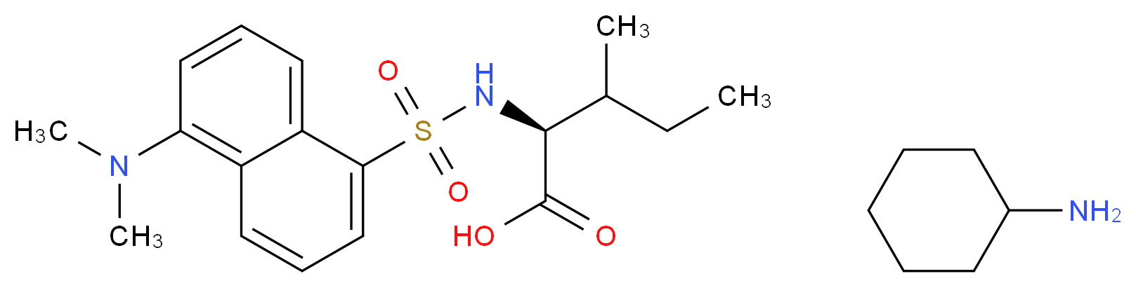 (2S)-2-[5-(dimethylamino)naphthalene-1-sulfonamido]-3-methylpentanoic acid; cyclohexanamine_分子结构_CAS_53369-40-7