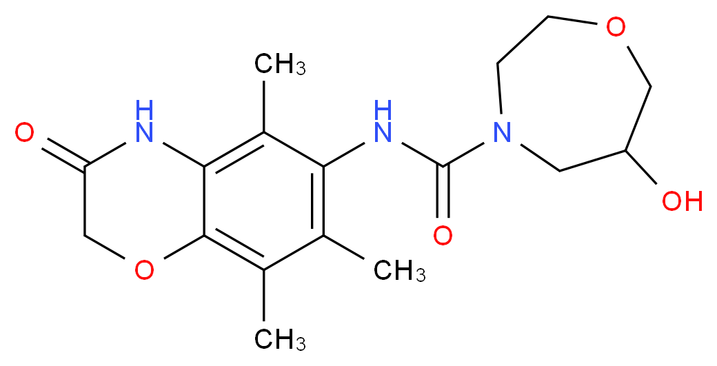 6-hydroxy-N-(5,7,8-trimethyl-3-oxo-3,4-dihydro-2H-1,4-benzoxazin-6-yl)-1,4-oxazepane-4-carboxamide_分子结构_CAS_)