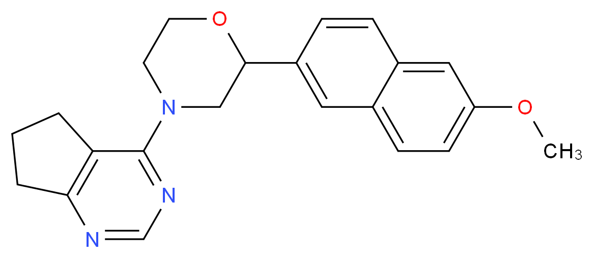 4-[2-(6-methoxy-2-naphthyl)morpholin-4-yl]-6,7-dihydro-5H-cyclopenta[d]pyrimidine_分子结构_CAS_)