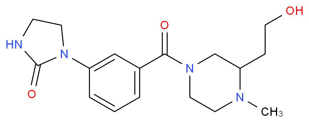 1-(3-{[3-(2-hydroxyethyl)-4-methyl-1-piperazinyl]carbonyl}phenyl)-2-imidazolidinone_分子结构_CAS_)
