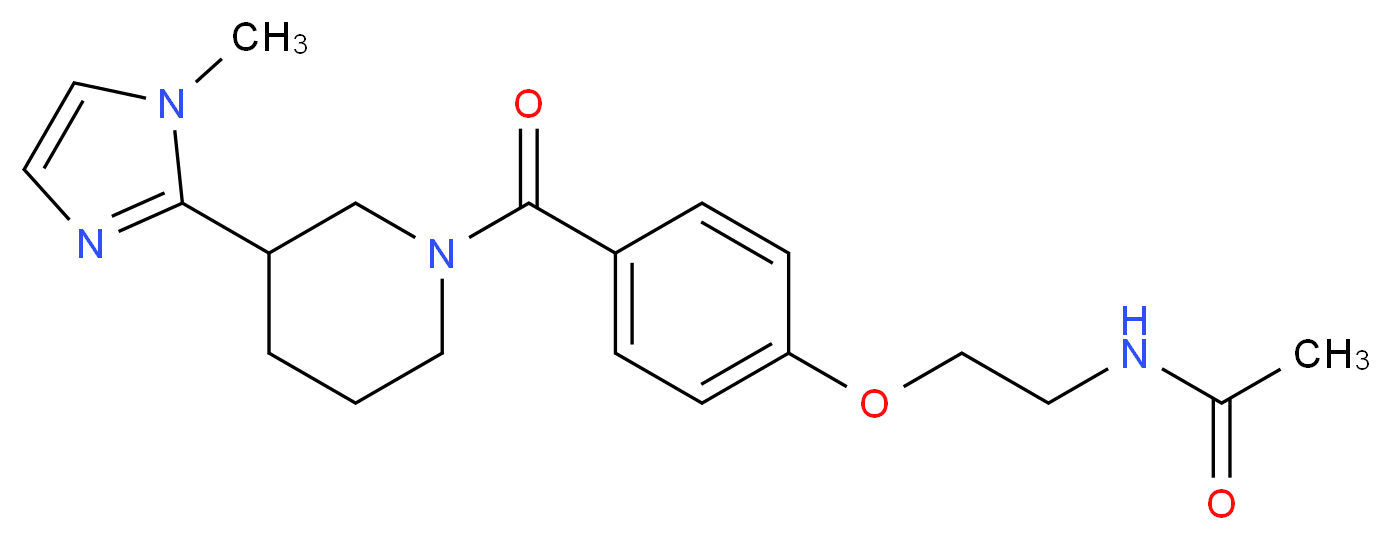 N-[2-(4-{[3-(1-methyl-1H-imidazol-2-yl)-1-piperidinyl]carbonyl}phenoxy)ethyl]acetamide_分子结构_CAS_)
