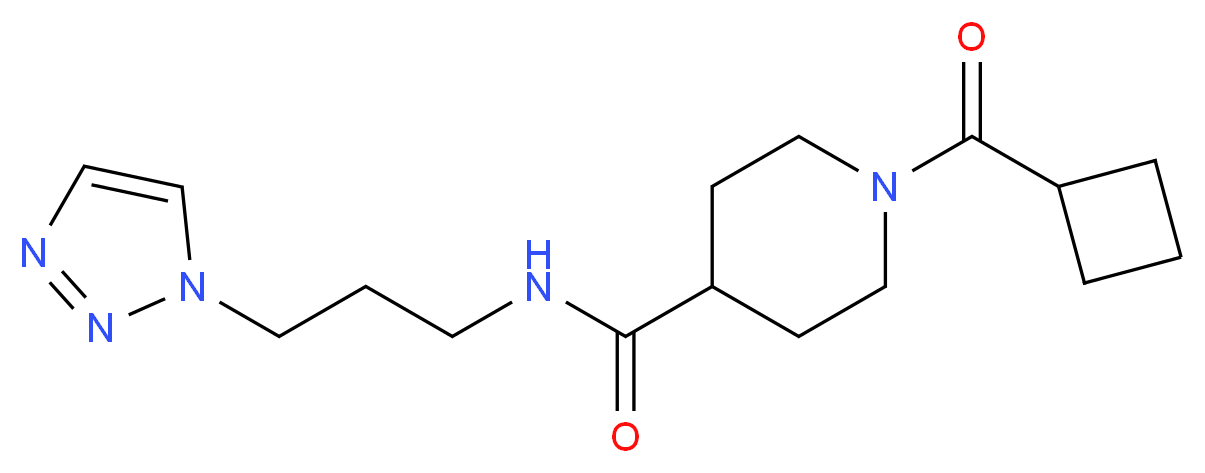 1-(cyclobutylcarbonyl)-N-[3-(1H-1,2,3-triazol-1-yl)propyl]-4-piperidinecarboxamide_分子结构_CAS_)