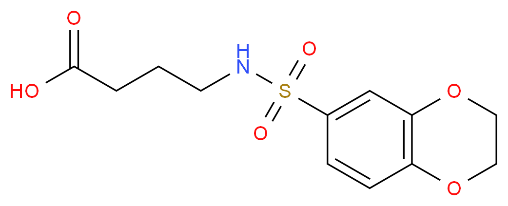 4-[(2,3-dihydro-1,4-benzodioxin-6-ylsulfonyl)amino]butanoic acid_分子结构_CAS_300571-94-2)