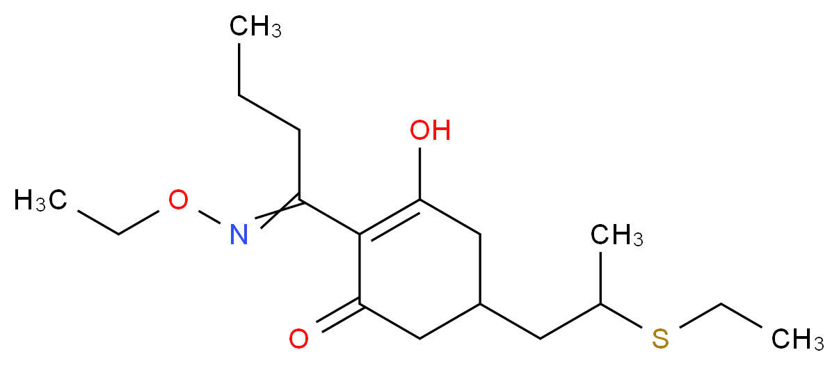 2-[1-(ethoxyimino)butyl]-5-[2-(ethylsulfanyl)propyl]-3-hydroxycyclohex-2-en-1-one_分子结构_CAS_74051-80-2