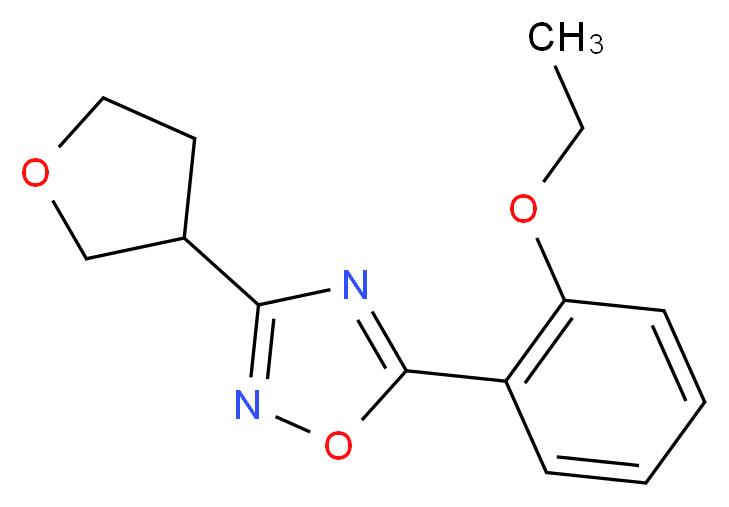 5-(2-ethoxyphenyl)-3-(tetrahydrofuran-3-yl)-1,2,4-oxadiazole_分子结构_CAS_)