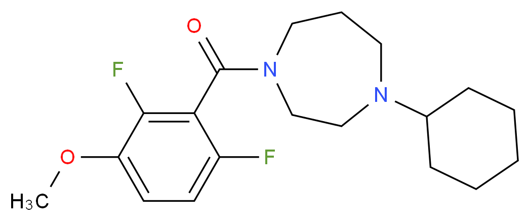 1-cyclohexyl-4-(2,6-difluoro-3-methoxybenzoyl)-1,4-diazepane_分子结构_CAS_)