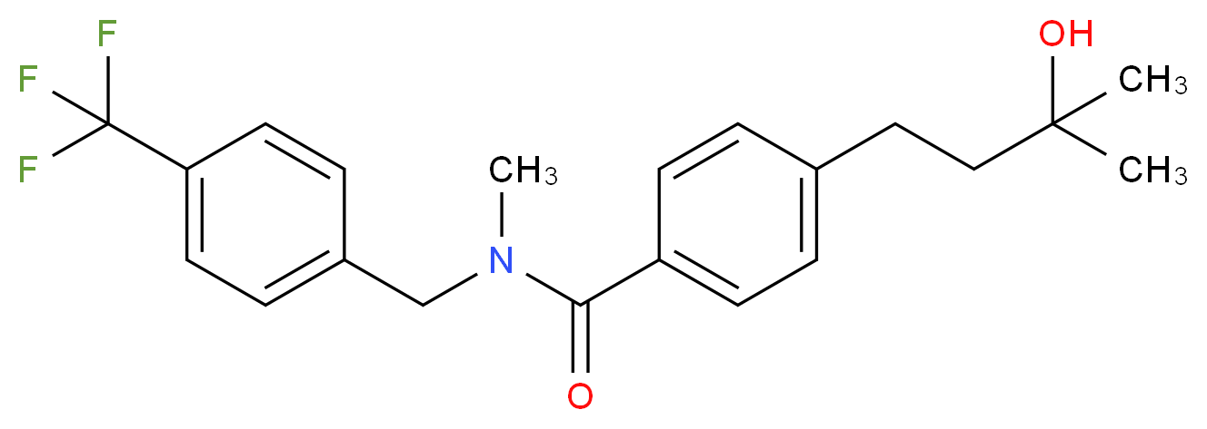 4-(3-hydroxy-3-methylbutyl)-N-methyl-N-[4-(trifluoromethyl)benzyl]benzamide_分子结构_CAS_)
