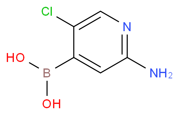 2-AMINO-5-CHLORO-PYRIDINE-4-BORONIC ACID_分子结构_CAS_1222522-34-0)