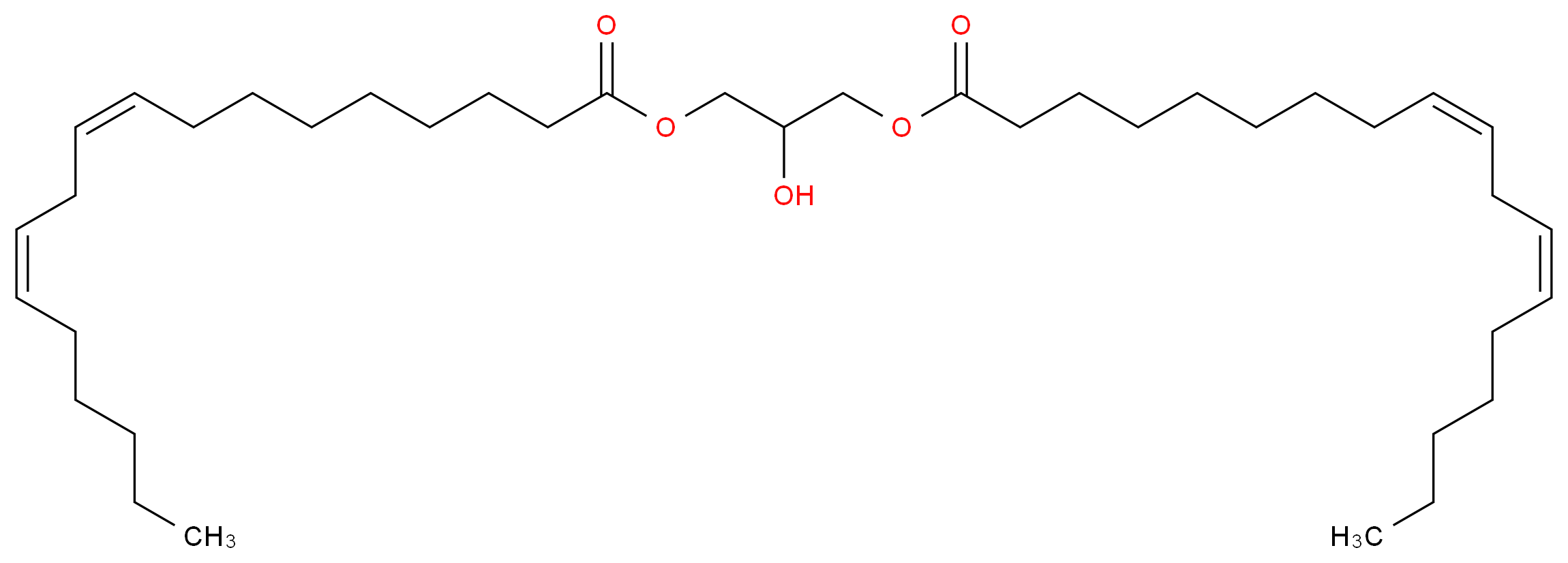 2-hydroxy-3-[(9Z,12Z)-octadeca-9,12-dienoyloxy]propyl (9Z,12Z)-octadeca-9,12-dienoate_分子结构_CAS_15818-46-9