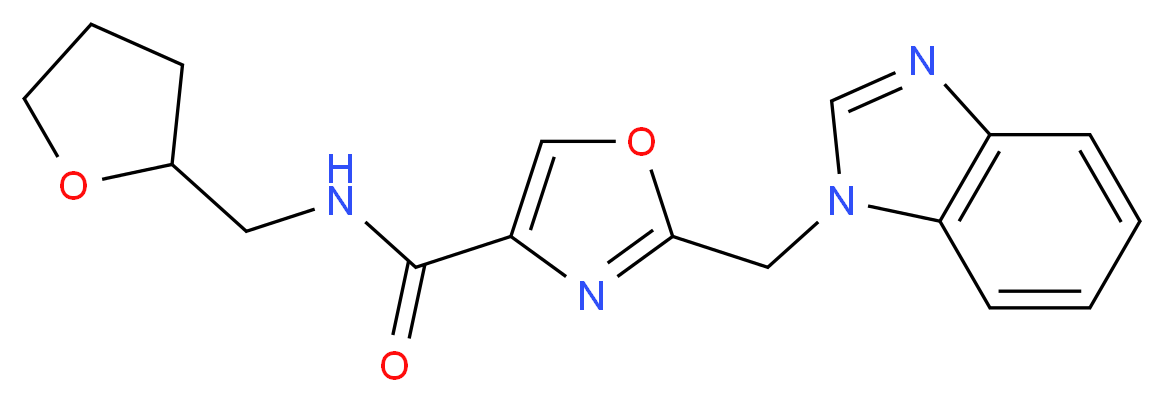 2-(1H-benzimidazol-1-ylmethyl)-N-(tetrahydrofuran-2-ylmethyl)-1,3-oxazole-4-carboxamide_分子结构_CAS_)