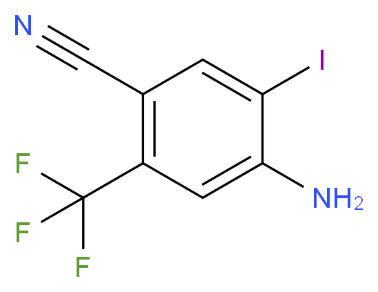 4-amino-5-iodo-2-(trifluoromethyl)benzonitrile_分子结构_CAS_852569-35-8