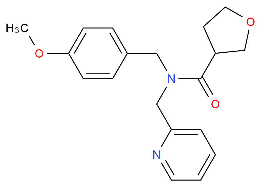 N-(4-methoxybenzyl)-N-(pyridin-2-ylmethyl)tetrahydrofuran-3-carboxamide_分子结构_CAS_)