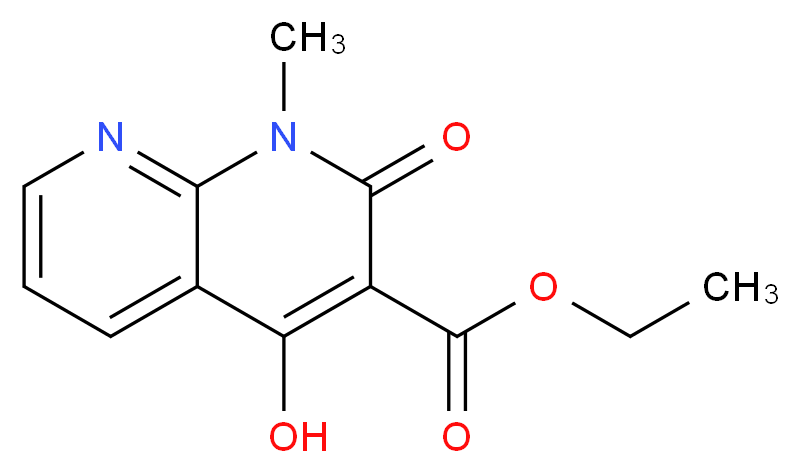 ethyl 4-hydroxy-1-methyl-2-oxo-1,2-dihydro-1,8-naphthyridine-3-carboxylate_分子结构_CAS_77276-17-6