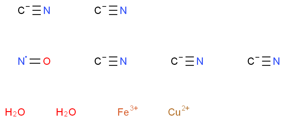 iron(3+) ion copper(2+) ion pentakis(iminomethanide) nitroso dihydrate_分子结构_CAS_14709-56-9