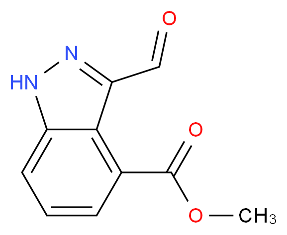 METHYL 3-FORMYL-4-INDAZOLECARBOXYLATE_分子结构_CAS_433728-79-1)