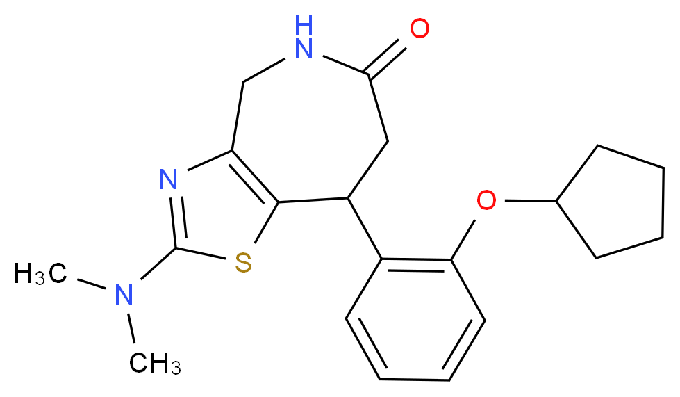 8-[2-(cyclopentyloxy)phenyl]-2-(dimethylamino)-4,5,7,8-tetrahydro-6H-[1,3]thiazolo[4,5-c]azepin-6-one_分子结构_CAS_)