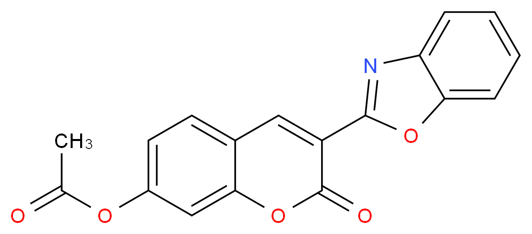 3-(1,3-benzoxazol-2-yl)-2-oxo-2H-chromen-7-yl acetate_分子结构_CAS_97004-78-9