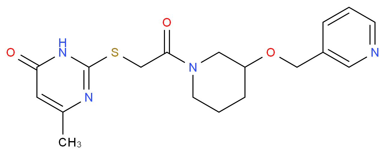 6-methyl-2-({2-oxo-2-[3-(pyridin-3-ylmethoxy)piperidin-1-yl]ethyl}thio)pyrimidin-4(3H)-one_分子结构_CAS_)