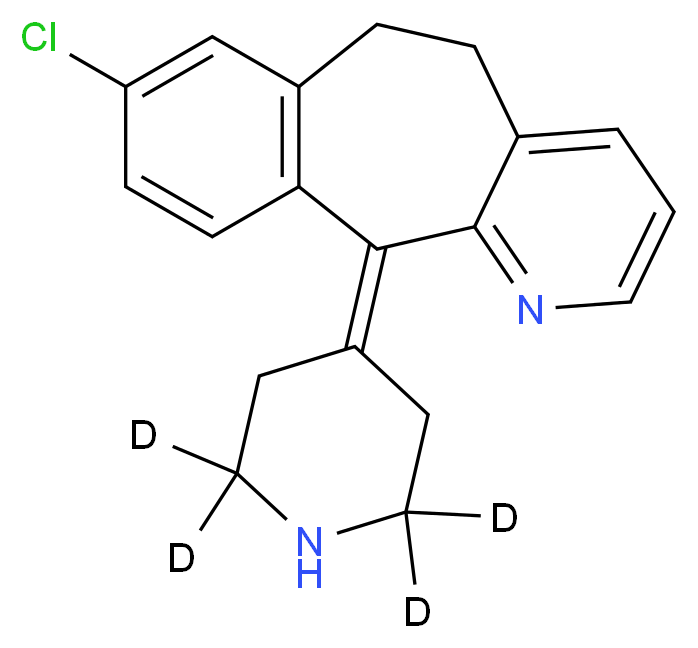 13-chloro-2-[(2,2,6,6-<sup>2</sup>H<sub>4</sub>)piperidin-4-ylidene]-4-azatricyclo[9.4.0.0<sup>3</sup>,<sup>8</sup>]pentadeca-1(11),3(8),4,6,12,14-hexaene_分子结构_CAS_381727-29-3