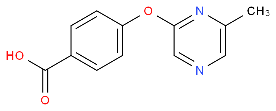 4-[(6-methylpyrazin-2-yl)oxy]benzoic acid_分子结构_CAS_906353-00-2
