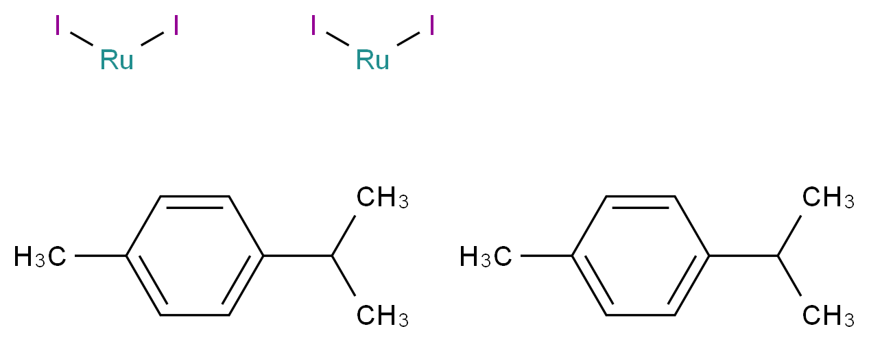 bis(1-methyl-4-(propan-2-yl)benzene); bis(diiodoruthenium)_分子结构_CAS_90614-07-6