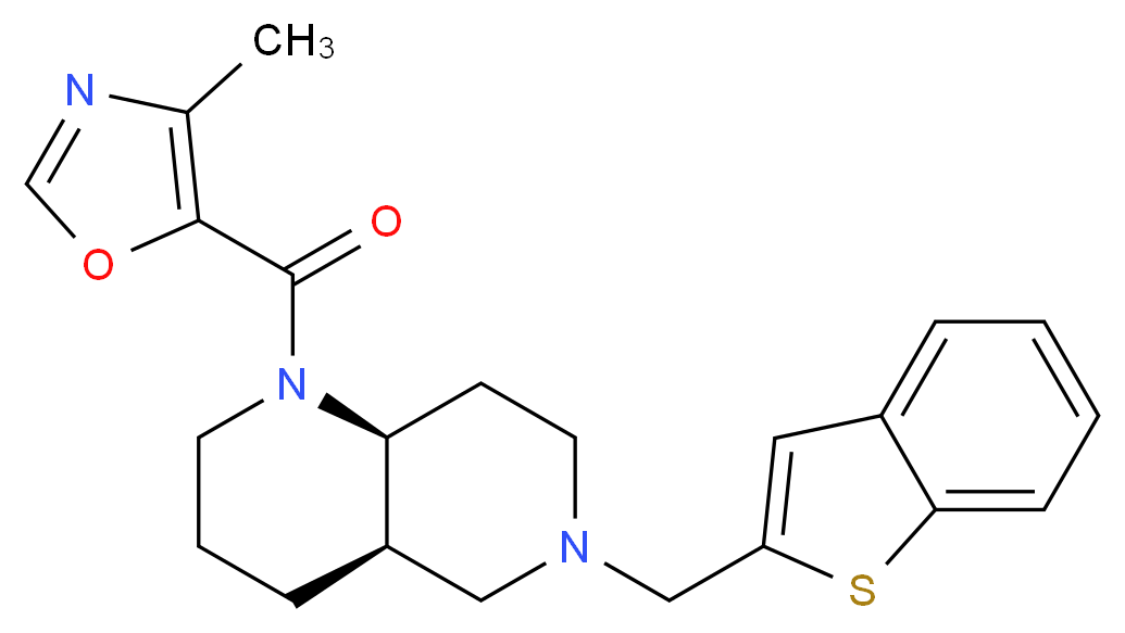 (4aR*,8aS*)-6-(1-benzothien-2-ylmethyl)-1-[(4-methyl-1,3-oxazol-5-yl)carbonyl]decahydro-1,6-naphthyridine_分子结构_CAS_)
