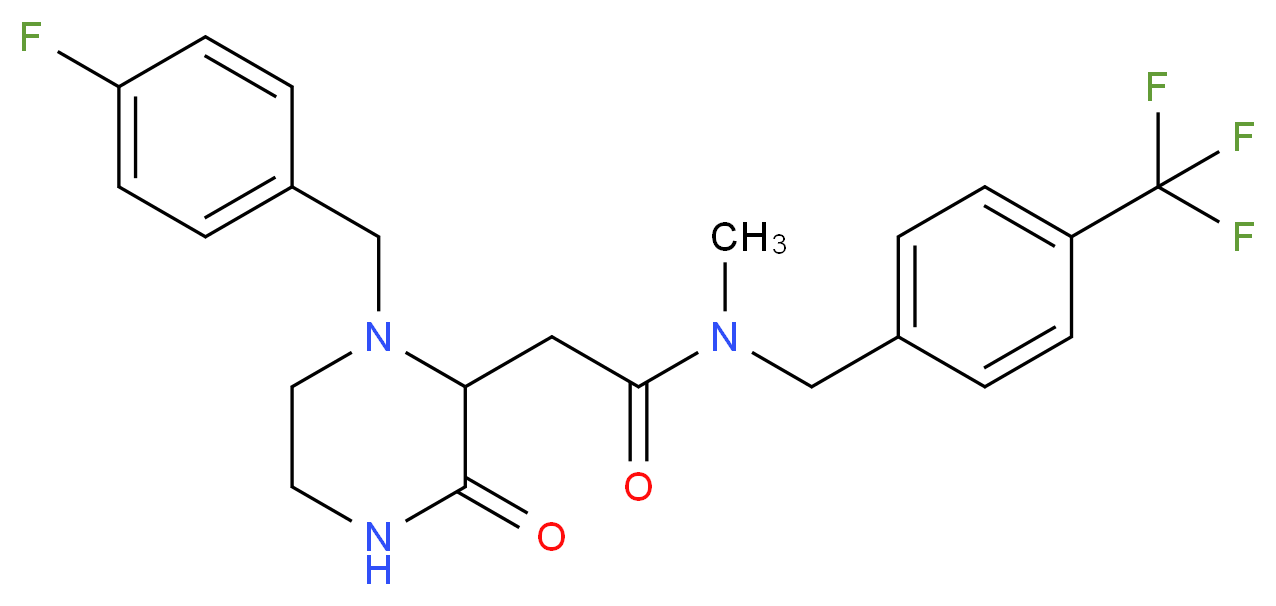 2-[1-(4-fluorobenzyl)-3-oxo-2-piperazinyl]-N-methyl-N-[4-(trifluoromethyl)benzyl]acetamide_分子结构_CAS_)
