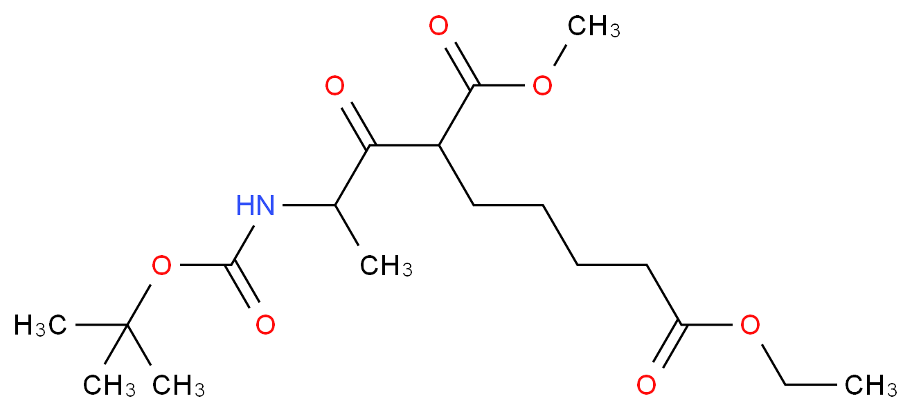 7-ethyl 1-methyl 2-(2-{[(tert-butoxy)carbonyl]amino}propanoyl)heptanedioate_分子结构_CAS_1076199-19-3