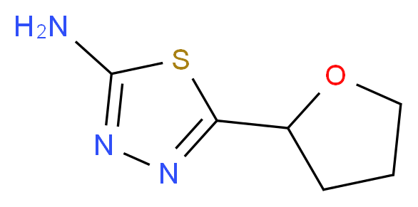 5-(oxolan-2-yl)-1,3,4-thiadiazol-2-amine_分子结构_CAS_383131-87-1