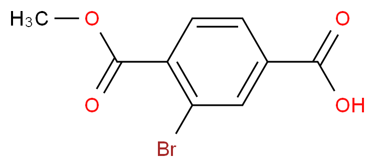 3-bromo-4-(methoxycarbonyl)benzoic acid_分子结构_CAS_264272-63-1