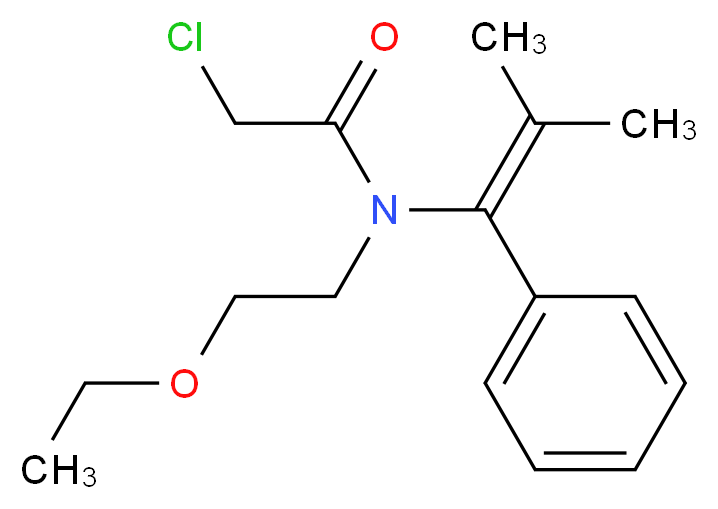 2-chloro-N-(2-ethoxyethyl)-N-(2-methyl-1-phenylprop-1-en-1-yl)acetamide_分子结构_CAS_106700-29-2