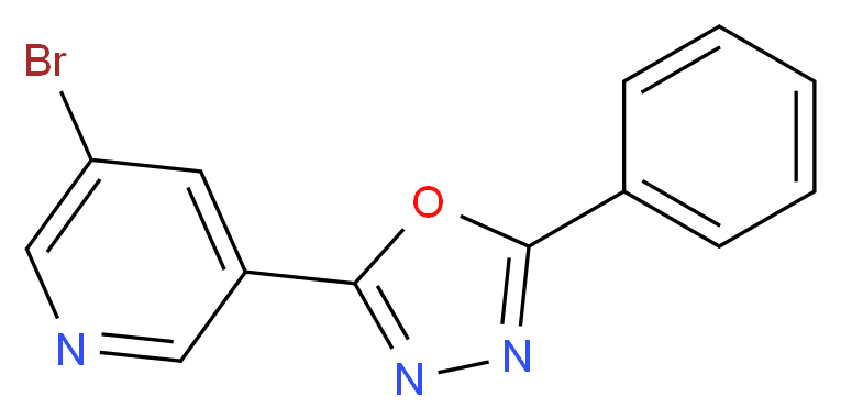 3-bromo-5-(5-phenyl-1,3,4-oxadiazol-2-yl)pyridine_分子结构_CAS_1187385-63-2