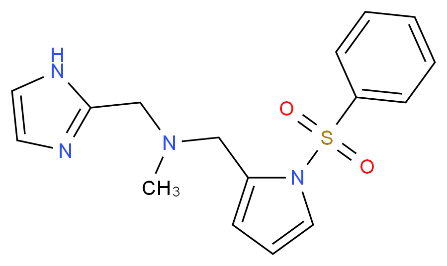 (1H-imidazol-2-ylmethyl)methyl{[1-(phenylsulfonyl)-1H-pyrrol-2-yl]methyl}amine_分子结构_CAS_)