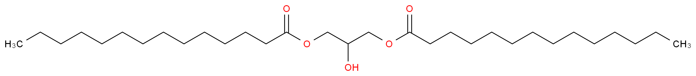 2-hydroxy-3-(tetradecanoyloxy)propyl tetradecanoate_分子结构_CAS_7770-09-4