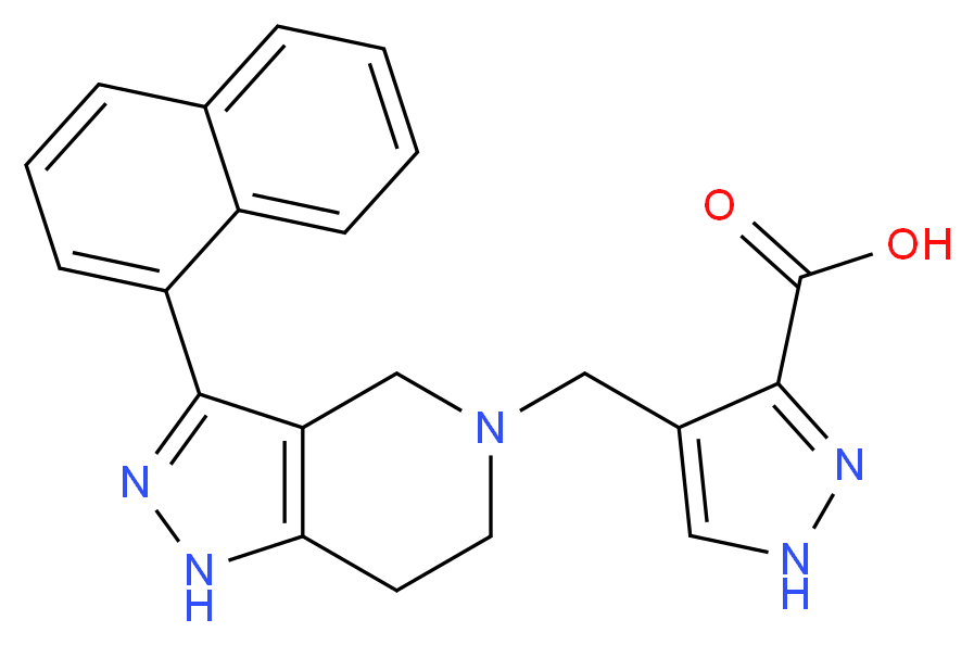 4-{[3-(1-naphthyl)-1,4,6,7-tetrahydro-5H-pyrazolo[4,3-c]pyridin-5-yl]methyl}-1H-pyrazole-3-carboxylic acid_分子结构_CAS_)